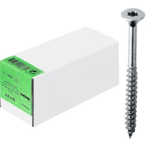 Zertifiziert E-NORMpro Spanplattenschraube Edelstahl Senkkopf A2 T20 ISR 4 x 40/24 KP(Verpackungseinheit: 200Stück)