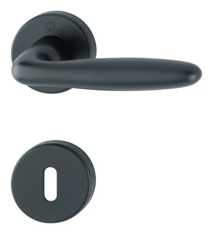 Sale Hoppe SchnellstiftPlus-Aluminium-Innentür-Rosetten-Garnitur 1510/42 KB/42KBS, F9714M, OB, 37-47