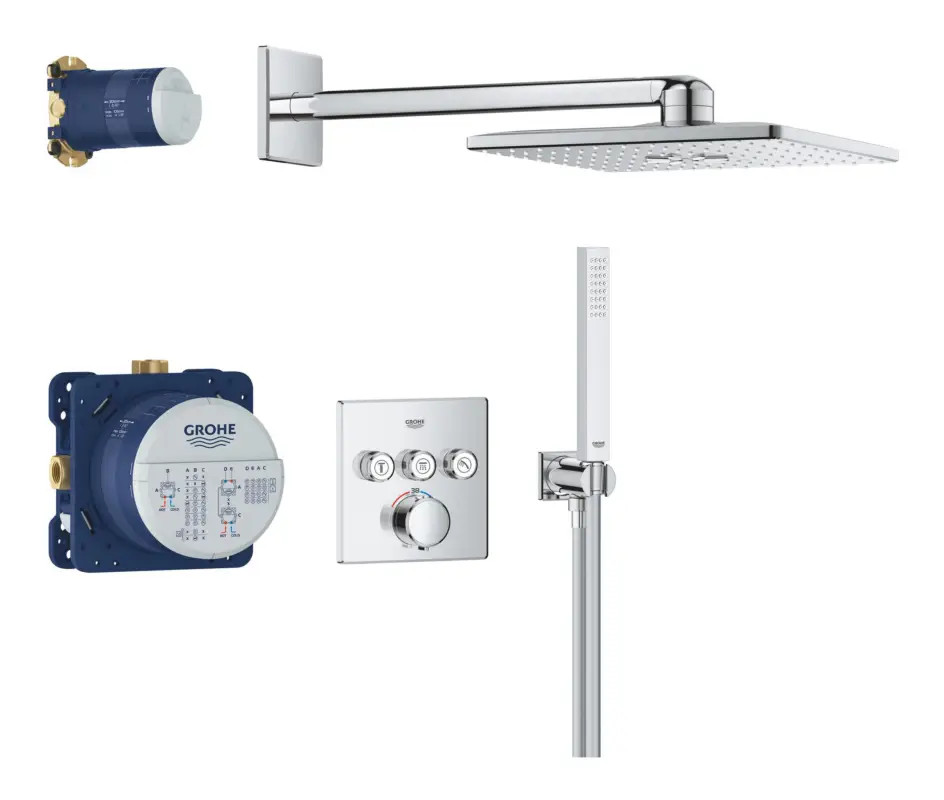 Grohe Precision Smartcontrol Duschsystem mit Vitalio Smartactive 310 Cube - Chrom Neu Im Sortiment