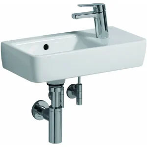 Direkt Vom Hersteller Geberit Renova Compact Handwaschbecken 500 mm x 250 mm Ablagefläche rechts Hahnloch rechts - Weiß Alpin KeraTect