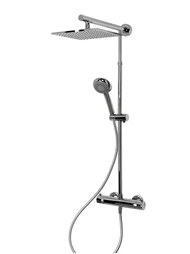 Bestpreis Schulte Duschmaster Classic Rain mit Thermostat Kopfbrause eckig - chrom