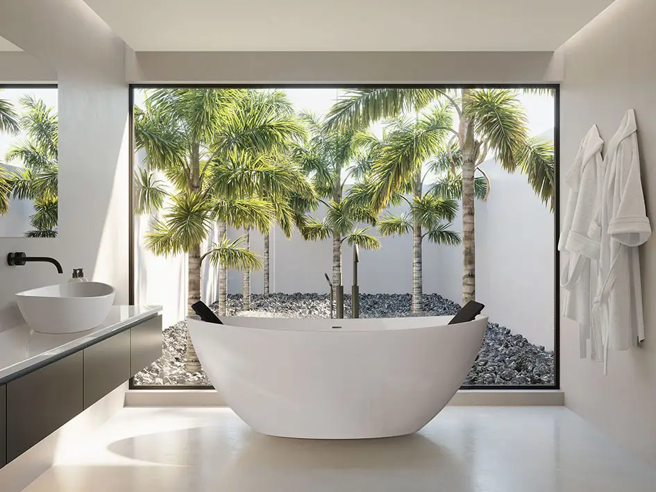 Must-Have Hoesch Namur Freistehende Badewanne 1800 x 900 mm - Weiß / Chrom