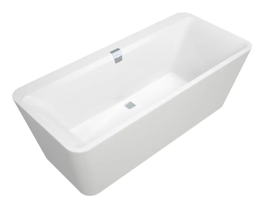 Villeroy & Boch Squaro Edge 12 Freistehende Badewanne 1800 x 800 mm - Weiß Alpin / Verchromt Preiswert
