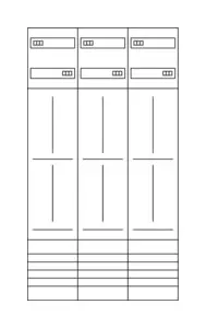 Expressversand Hager Komplettfeld 6Z 2-stöckig 6V 1350x750mm mit Sammelschiene 5p 300mm