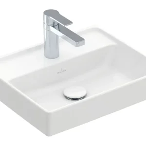 Billig Villeroy & Boch Collaro Handwaschbecken 450 x 370 x 150 mm - Weiß Alpin mit CeramicPlus