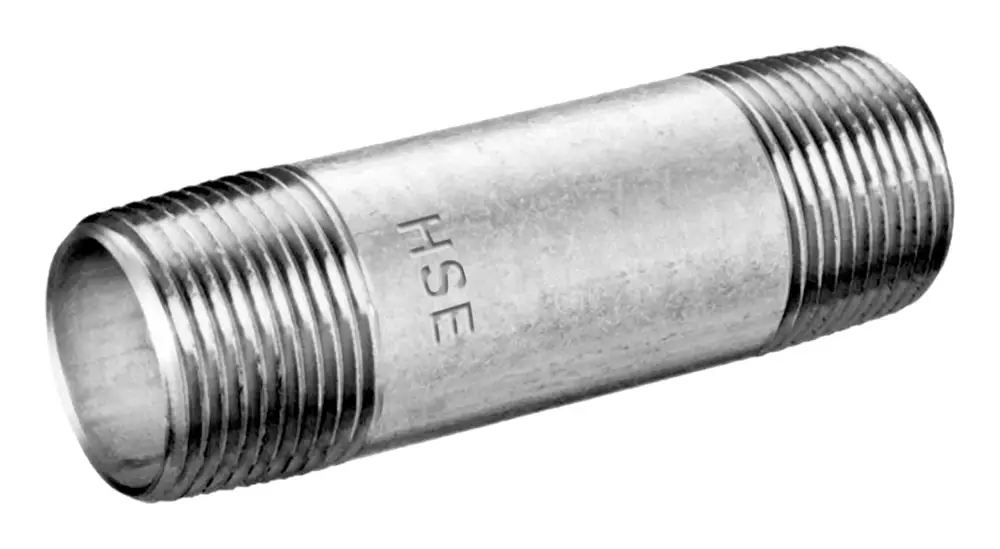 Zertifiziert Hermann Schmidt Rohrdoppelnippel 530/23 DN 15, 1/2"x100, verzinkt