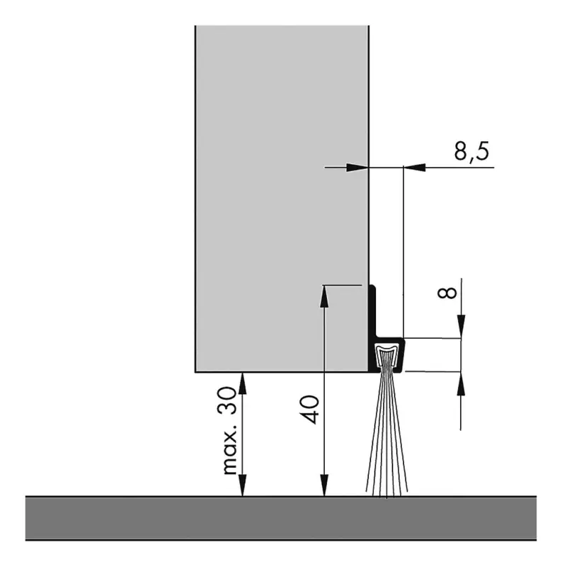 Angebot Ellen Türbodendichtung alu IBS 40 250 cm Bürstenhöhe 20 mm