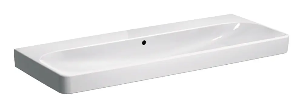 Geberit Smyle Square Waschtisch ohne Hahnloch mit Überlauf 1200 mm x 480 mm - Weiß KeraTect Markenprodukt