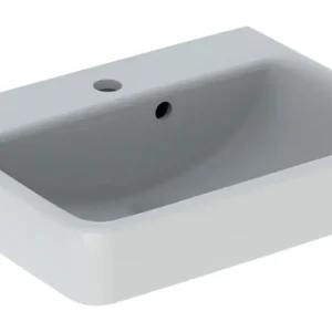 Top-Preis Geberit Renova Plan Handwaschbecken mit Hahnloch mit Überlauf 500 x 380 mm - Weiß