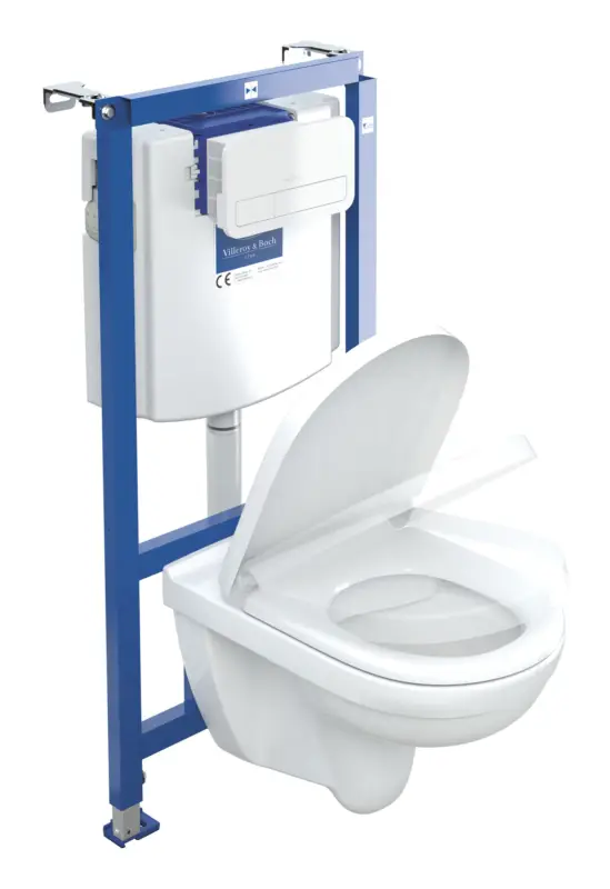 Villeroy & Boch O.novo Combi-Pack Tiefspül-WC mit WC-Element (weiß) DirectFlush wandhängend oval 360 x 560 x 350 mm - Weiß Alpin Bestseller