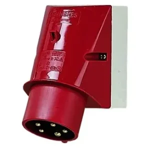 Ausverkauf Mennekes CEE-Gerätestecker 5p 16A 400V (50+60Hz) rot 6h IP44 Schraubklemme rechtwinklig Kunststoff Wandgerätestecker (Aufputz)