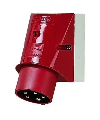Ausverkauf Mennekes CEE-Gerätestecker 5p 16A 400V (50+60Hz) rot 6h IP44 Schraubklemme rechtwinklig Kunststoff Wandgerätestecker (Aufputz)
