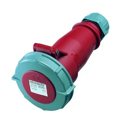 Mennekes CEE-Kupplung 4p 32A IP67 400-440V (50+60Hz) rot 3h Schraubklemme gerade Kunststoff Verschraubung Ausverkauf