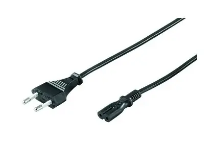 Goobay Netzanschlussleitung 1,5m 2 x 0,75 qmm PVC schwarz Euro-Stecker Kaltgerätebuchse gerade 250V Günstig