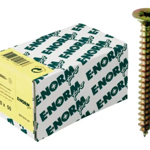 Preisknaller E-NORMpro Spanplattenschrauben Senkkopf verzinkt gelb Vollgewinde Kreuzschlitz PZ D 4 x 20 mm(Verpackungseinheit: 200Stück)