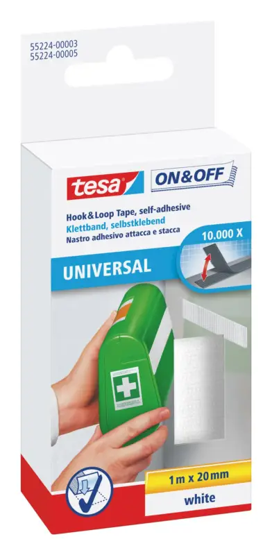 Tesa Klettband zum Aufkleben weiß 1m x 20 mm Solange Der Vorrat Reicht
