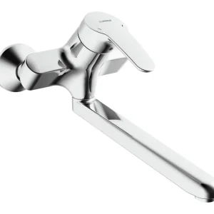 Hansa Hansamix Wasch-/Spültisch-Einhand-Wandbatterie Care® Strahlregler Bedienungshebel (Metall) Ausladung 311 mm Versand Am Gleichen Tag