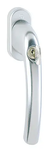 Hoppe Tokyo Aluminium-Kipp-/Dreh-Fenstergriff 0710S/U26 mit TBT1-Funktion, abschließbar - silberfarben Preisknaller