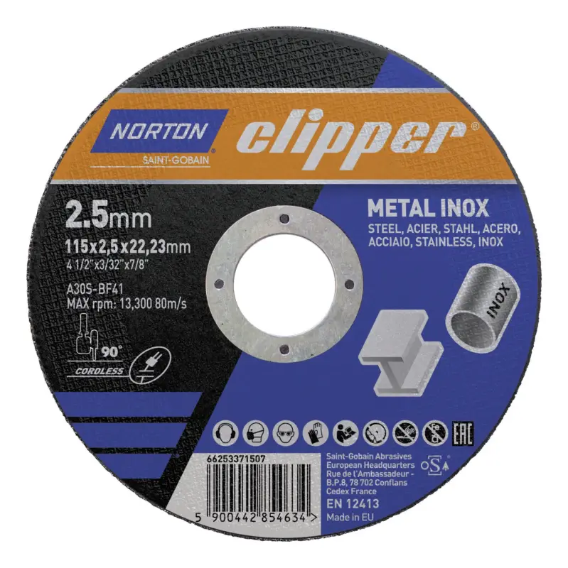 Clipper Trennscheibe Metall-Inox A30S-115 x 2,5 x 22,23 mm(Verpackungseinheit: 25Stück) Begrenztes Angebot