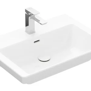 Villeroy & Boch Subway 3.0 Schrankwaschtisch mit Überlauf 650 x 470 x 165 mm - Weiß Alpin mit CeramicPlus Top-Seller