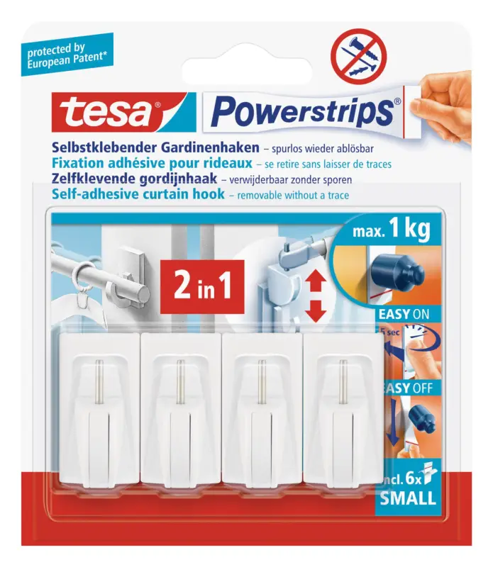 Tesa Powerstrips Gardinenhaken weiss Neue Kollektion