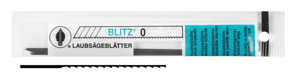 Markenprodukt Josef Haunstetter Laubsägeblatt Blitz Größe 5 weitgezahnt(Verpackungseinheit: 1Dutzend)
