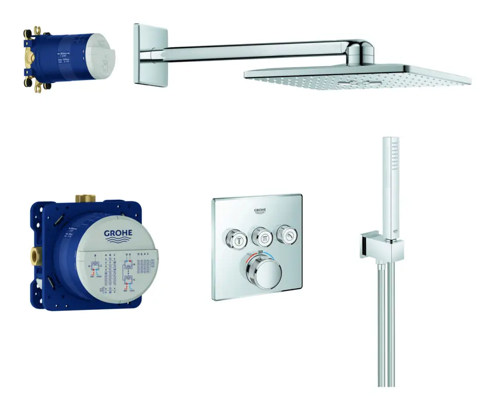 Abverkauf Grohe Grohtherm SmartControl Duschsystem mit Rainshower SmartActive 310 Cube - Chrom