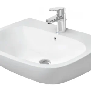 Finale Aktion Duravit D-Code Waschtisch 1 Hahnloch mit Überlauf 650 x 500 mm - Weiß Hochglanz