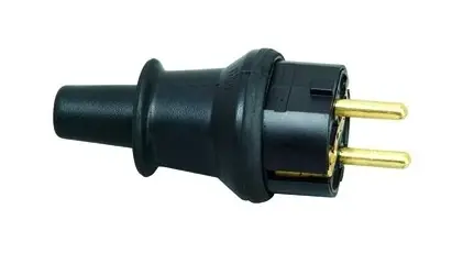 Mega-Angebot Kopp Schutzkontaktstecker Gummi IP44 gerade schwarz Schraubklemme