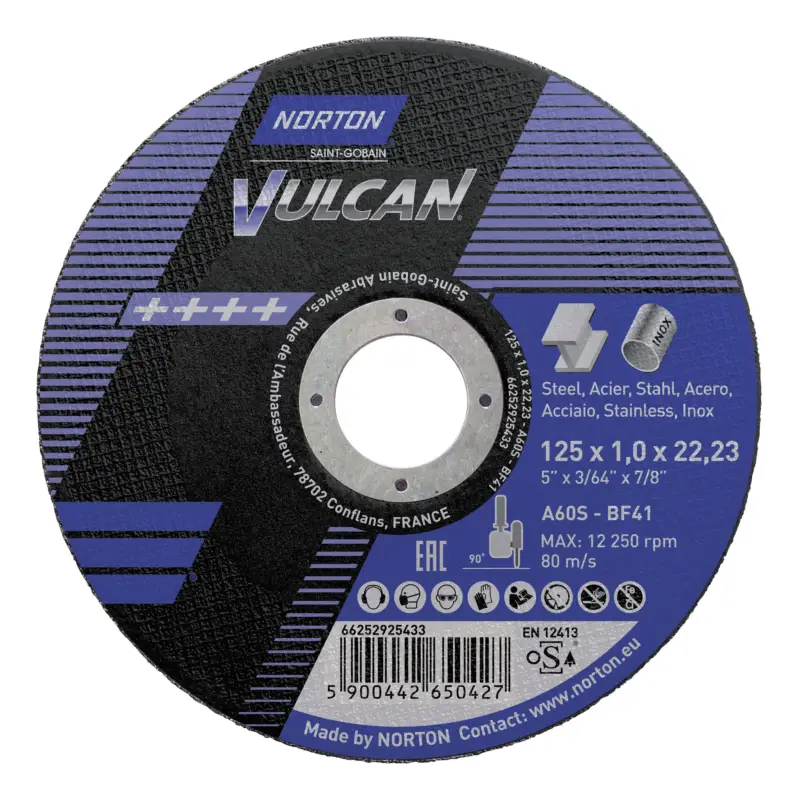 Norton Trennscheibe Vulcan Stahl/Inox gerade 125 x 1 mm Abverkauf