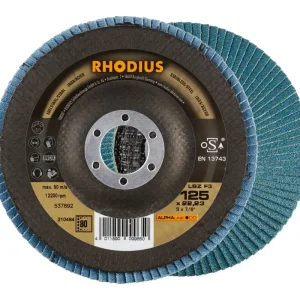 Versand Am Gleichen Tag Rhodius ALPHAline LSZ F3 Lamellenschleifscheibe - 125 x 22,23 mm - K80