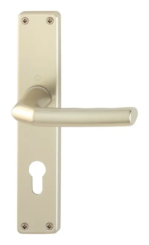 Hoppe Birmingham Aluminium-Langschild-Türgriff-Garnitur 1117/202SP, Profilzylinder, für Innentüren - neusilberfarben Letzte Chance
