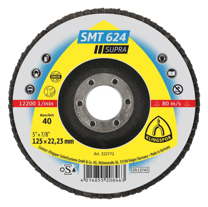 Klingspor Schleifmopteller SMT624 115 mm K80 gewölbt Aktuell