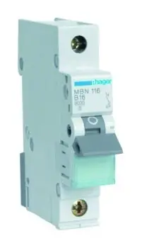 Billig Hager Leitungsschutzschalter B 16A 1p 415V 6kA 1TE AC 50Hz Zusatzeinrichtungen möglich IP2X
