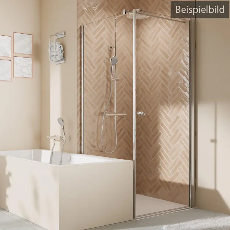 Mega-Angebot Breuer Elana 2.0 rund Badewannenseitenwand für Drehtür oder Drehfalttür (neben Wanne) Wandanschlag links Intima 75 cm - Weiß matt