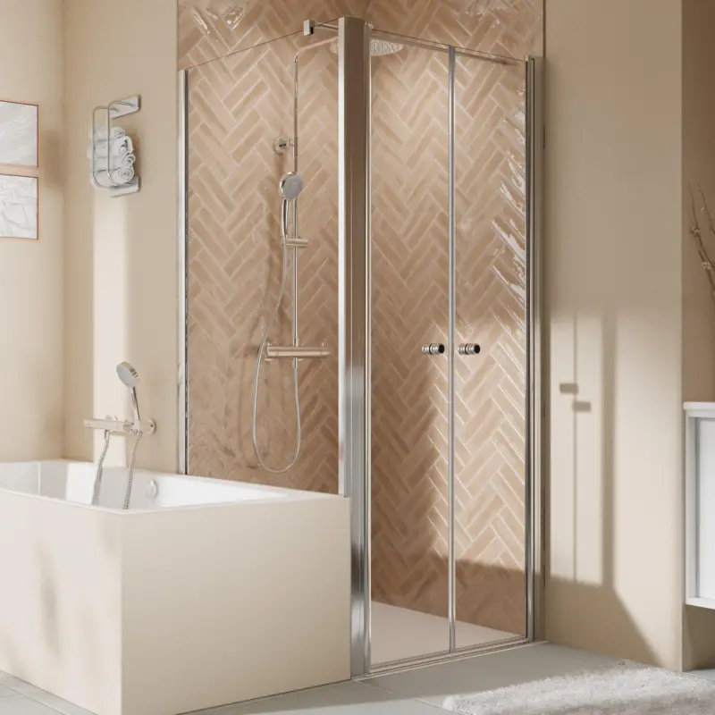 Meistverkauft Breuer Elana 2.0 rund Badewannenseitenwand für Pendeltür (auf Wanne) Wandanschlag links Klarglas hell 90 cm - Alu Chromeffekt
