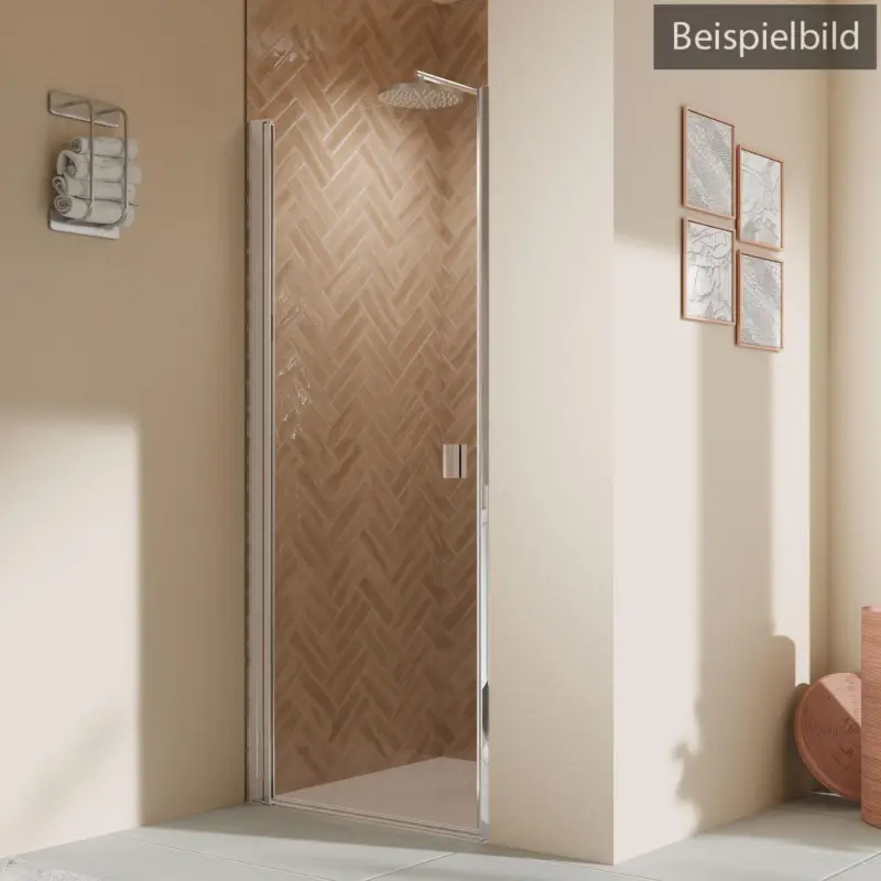 Sonderaktion Breuer Elana 2.0 eckig Drehtür für Nische oder Badewannenseitenwand (auf Wanne) Türanschlag links Satiniert 100 cm - Alu Chromeffekt