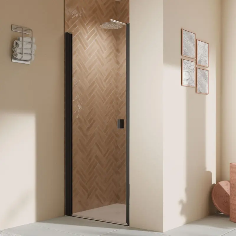 Breuer Elana 2.0 eckig Black Edition Drehtür für Nische oder Badewannenseitenwand (auf Wanne) Türanschlag links Klarglas hell 100 cm - Schwarz matt Angebot