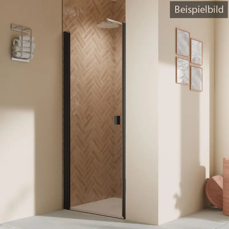 Aktuell Breuer Elana 2.0 eckig Black Edition Drehtür für Nische oder Badewannenseitenwand (auf Wanne) Türanschlag links Satiniert 80 cm - Schwarz matt