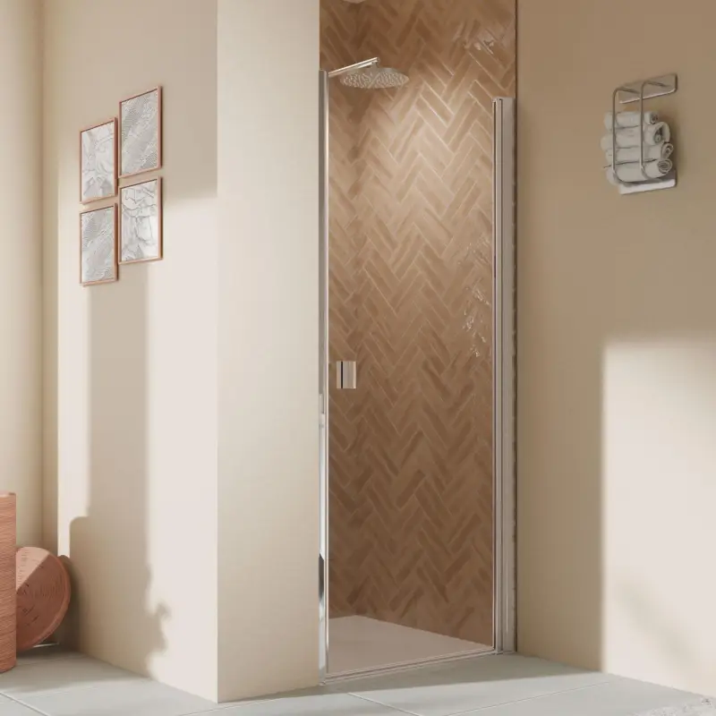 Breuer Elana 2.0 eckig Drehtür für Nische oder Badewannenseitenwand (auf Wanne) Türanschlag rechts Klarglas hell 100 cm - Alu Chromeffekt Mega-Angebot