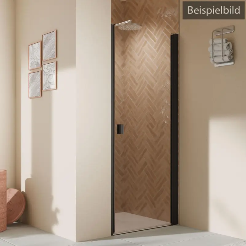 Breuer Elana 2.0 eckig Black Edition Drehtür für Nische oder Badewannenseitenwand (auf Wanne) Türanschlag rechts Intima 100 cm - Schwarz matt Sonderangebot