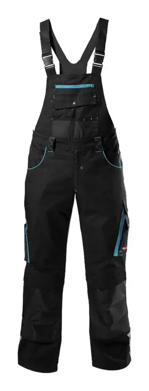 Meistverkauft Fortis Herren-Latzhose twenty-four, schwarz/türkis, Größe 56