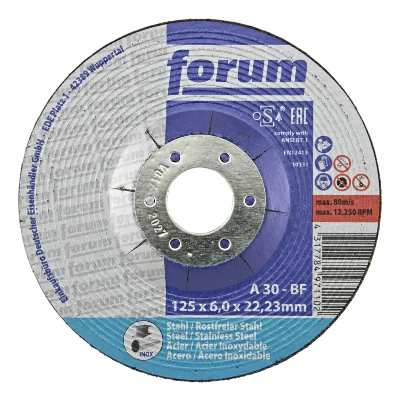 Forum Schruppscheibe Stahl/INOX 125 x 6 mm, T42 gekröpft Nur Für Kurze Zeit