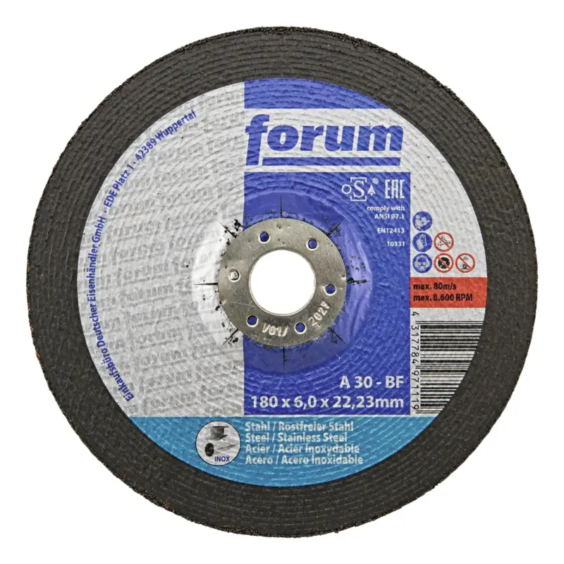 Markenprodukt Forum Schruppscheibe Stahl/INOX 180 x 6 mm, T42 gekröpft