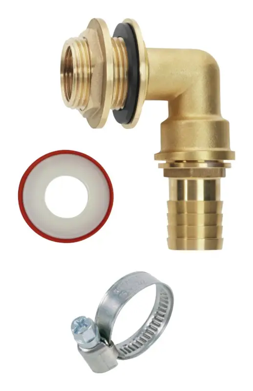 Geka Regentonnenanschluss Set mit Tülle 1" 90° x AG G1 Stripe(Verpackungseinheit: 6Stück) Sonderaktion