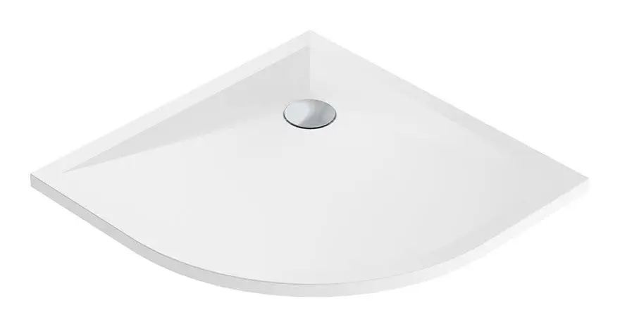 Schröder Wannentechnik Stoneflat R Viertelkreisduschwanne R 55 900 x 900 mm - Weiß Finale Aktion