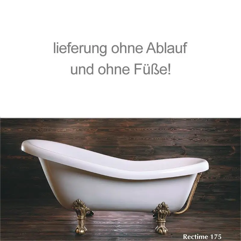 Schröder Wannentechnik Rectime Retro Style Badewanne 1730 x 800 mm - Weiß Rabatt