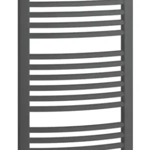 Markenware Kermi Basic R-E Bad- und Wohnheizkörper WWS - Regler Ausführung links gebogen 599 x 1172 x 35 mm - Graphit Metallic / Schwarz