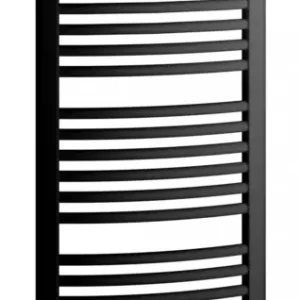 Abverkauf Kermi Basic R-E Bad- und Wohnheizkörper WWS - Regler Ausführung links gebogen 899 x 1770 x 35 mm - Schwarz Soft (RAL 9005 MT) / Schwarz