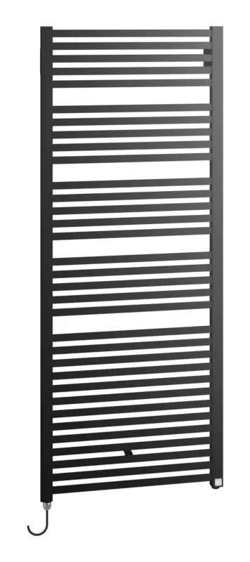 Kermi Geneo quadris-E Bad- und Wohnheizkörper WRS - Regler Ausführung links 596 x 814 x 32 mm - Schwarz Soft (RAL 9005 MT) / Schwarz Sonderangebot